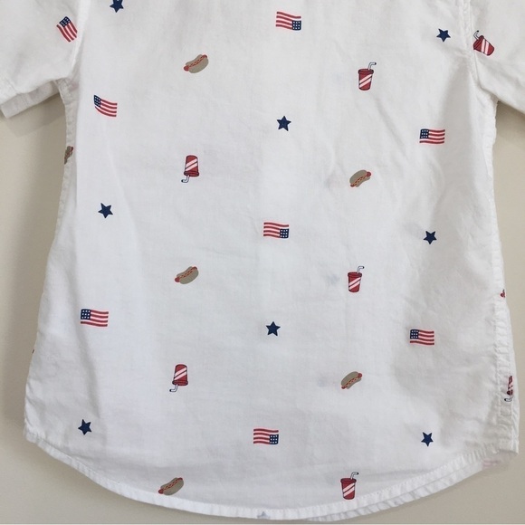 Carter's little boys white button up short sleeve shirt XS/4-5 - Picture 8 of 12